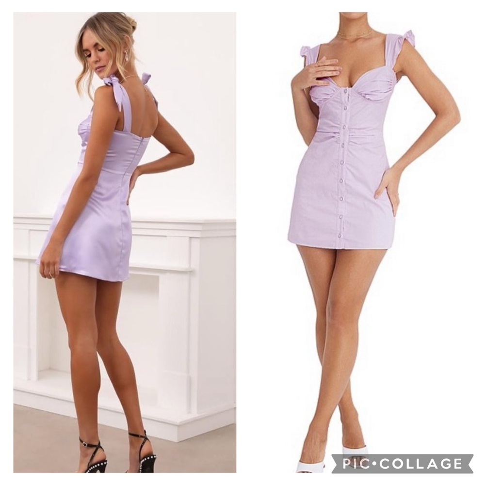 Mistress rocks house of cb girl crush Lavender Sleeveless Ruffle mini Dress smal